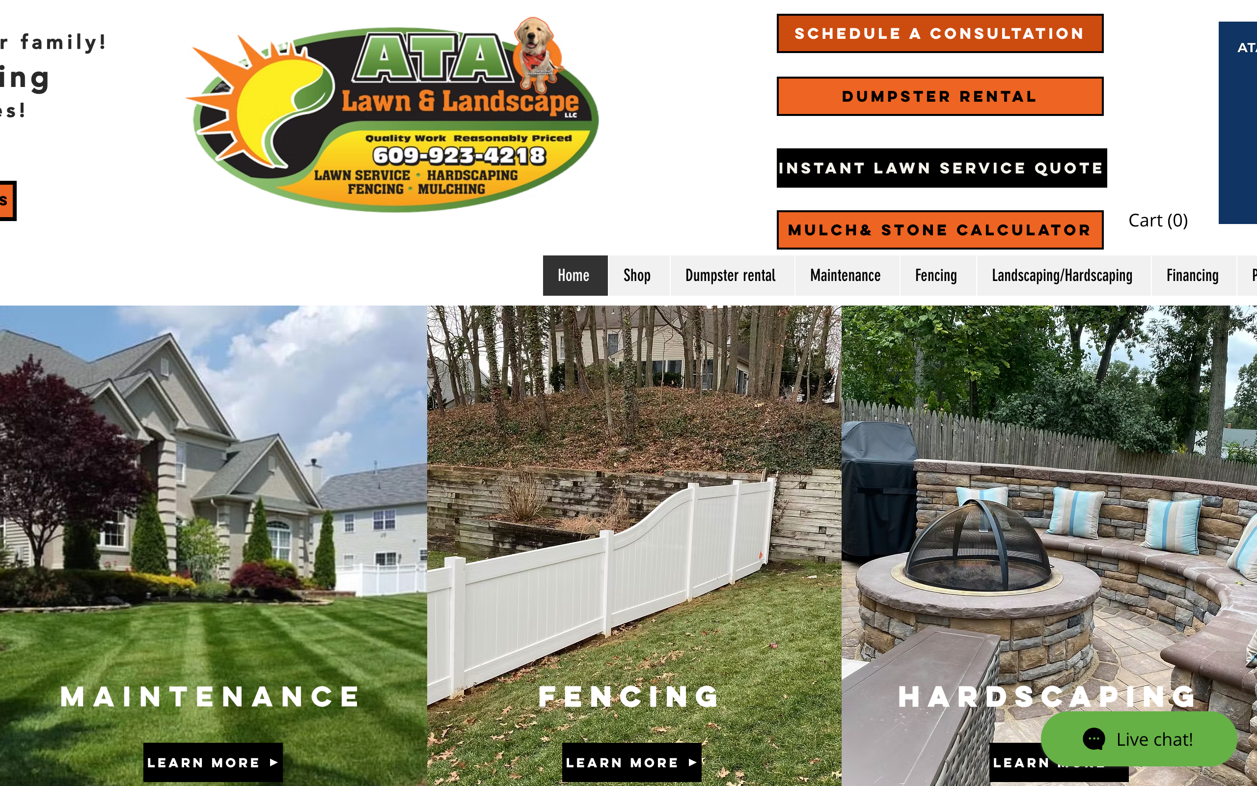 ATA Lawn & Landscape - Fencing website