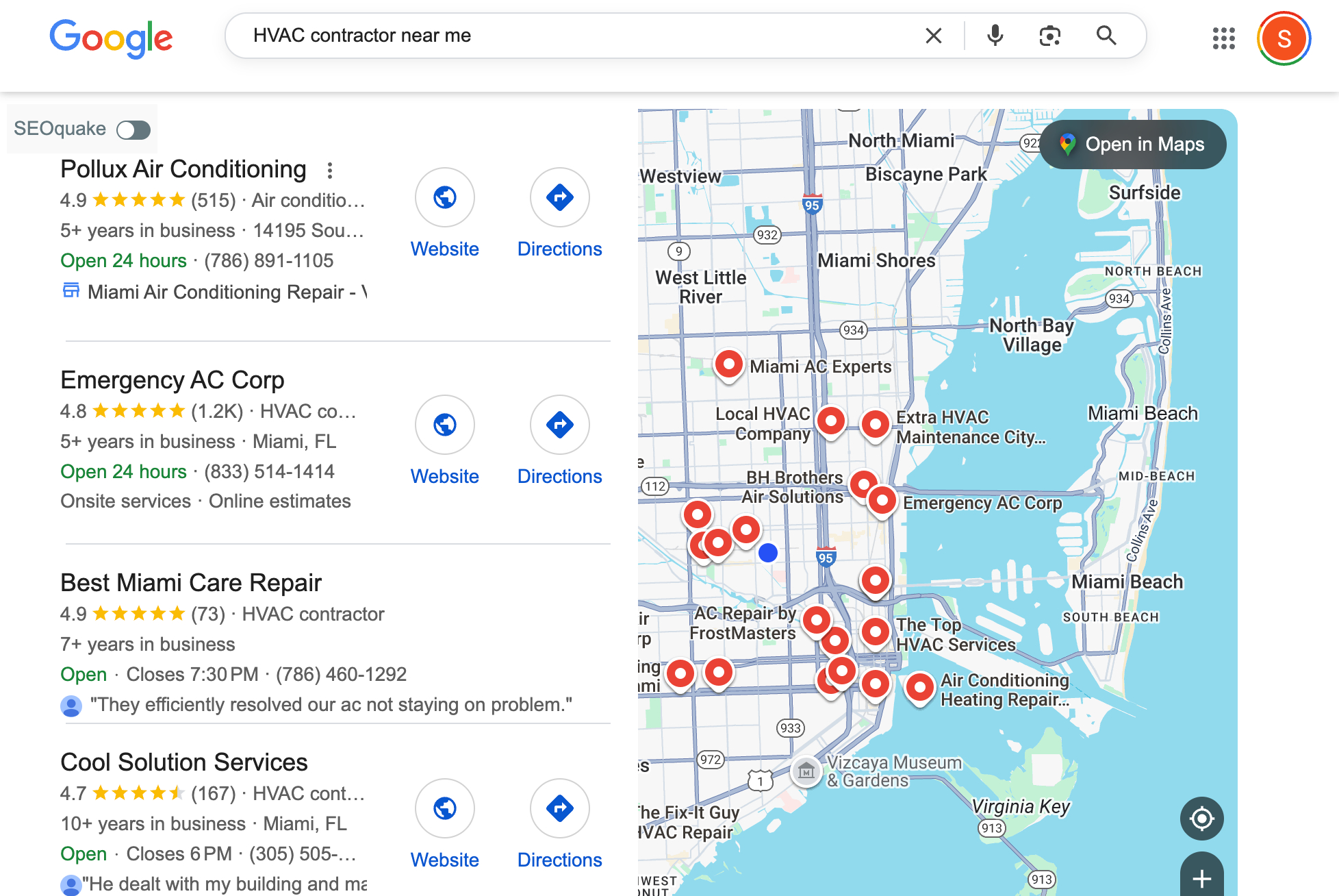 HVAC contractor near me - miami local results