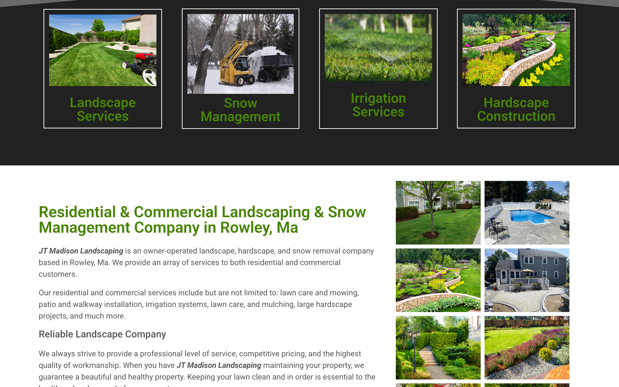 Landscaping and Snow Removal website