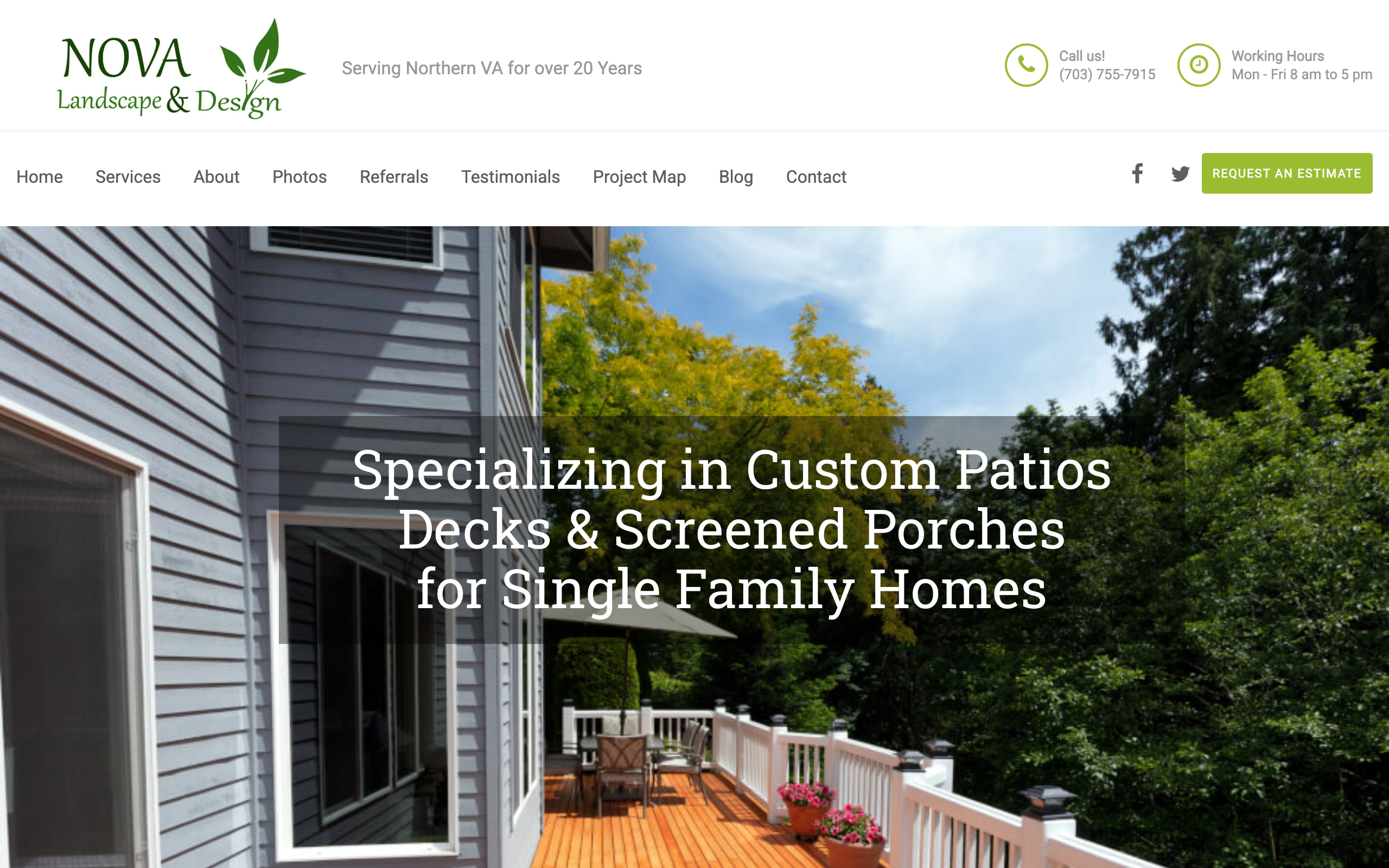 NOVA Landscape & Design website