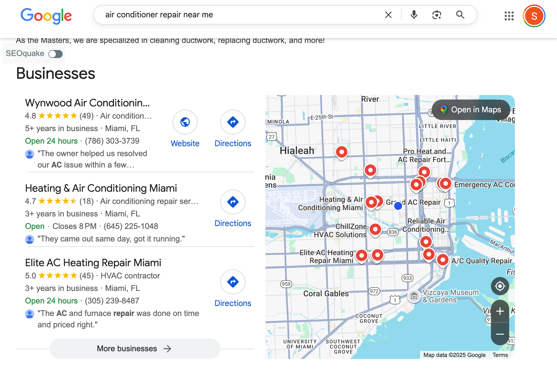 air conditioner repair miami example