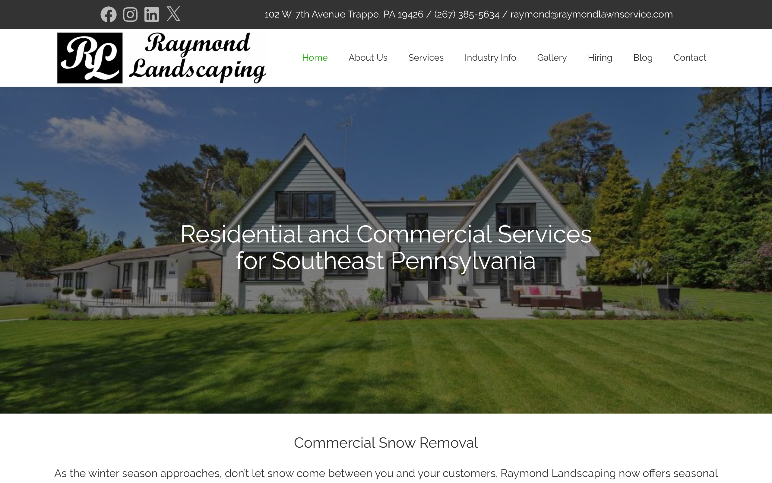 website black green Raymond Landscaping