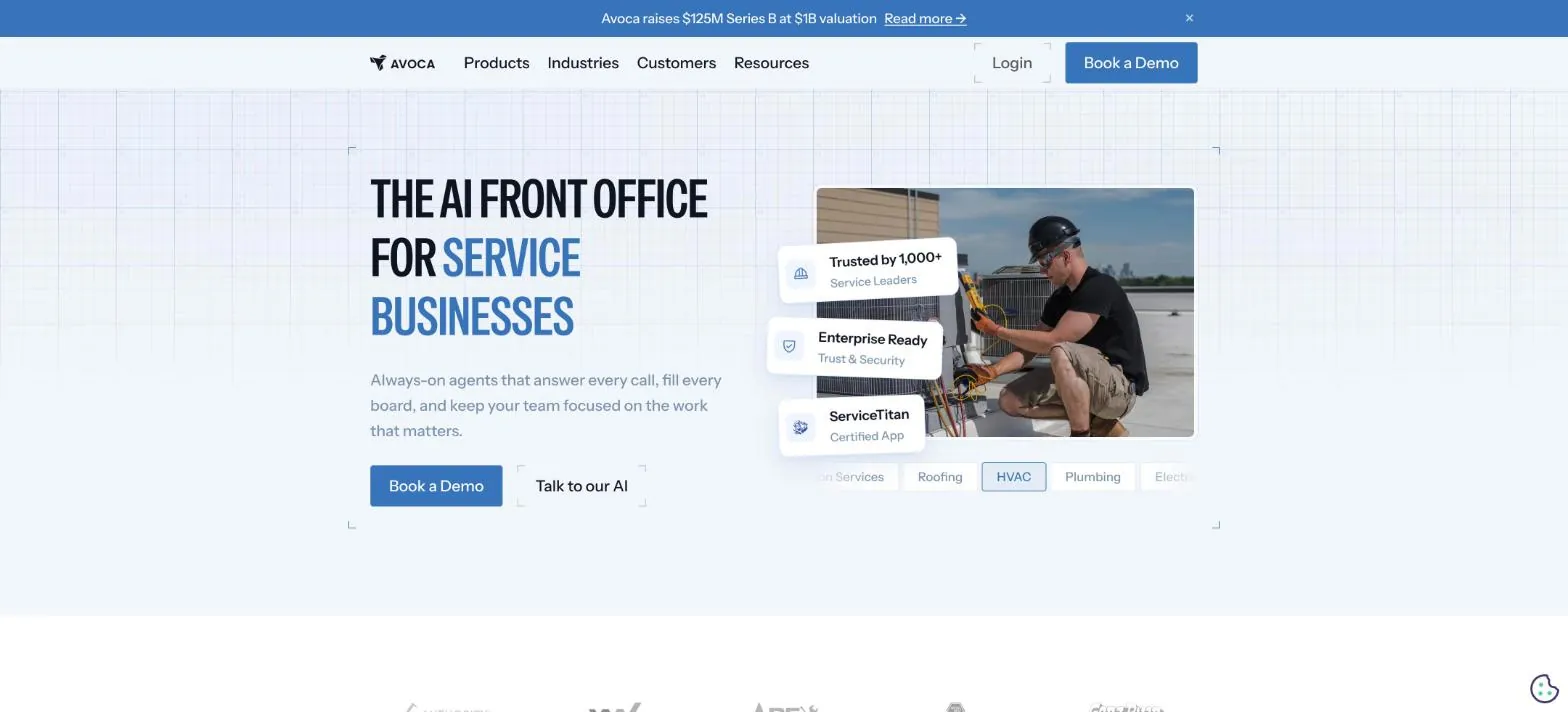 Avoca website screenshot