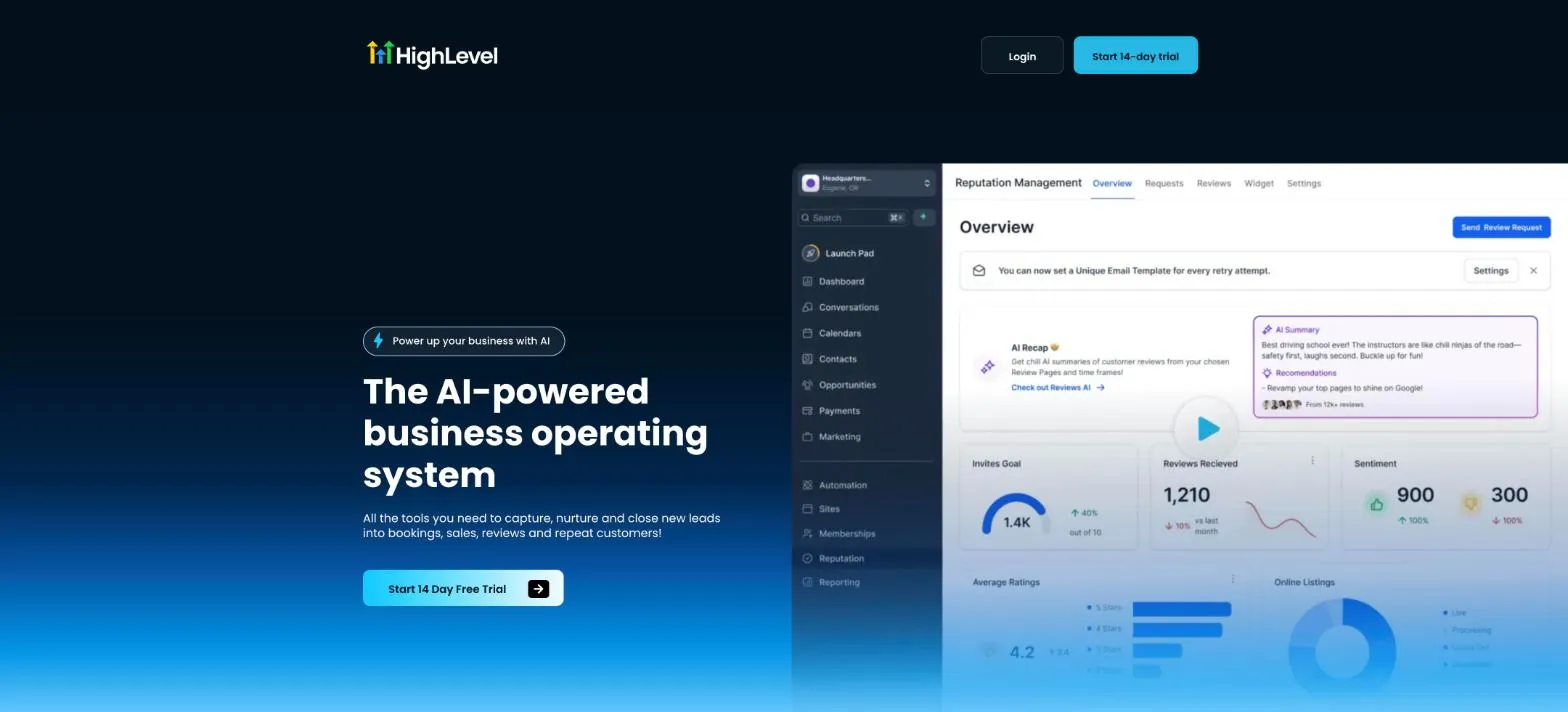HighLevel website screenshot