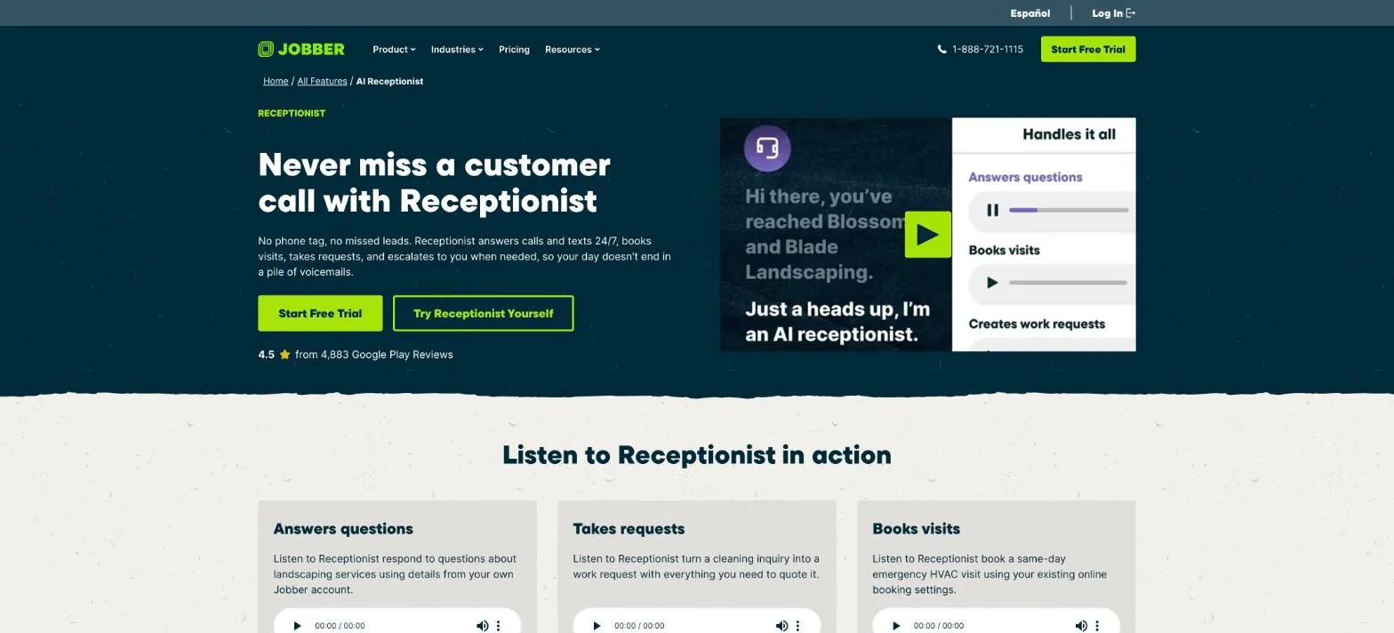 Jobber website screenshot