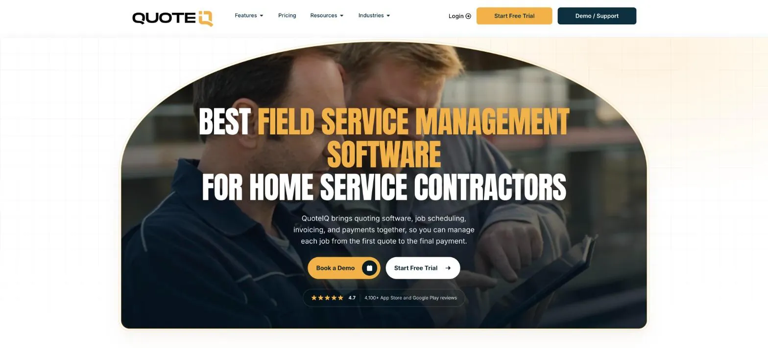 QuoteIQ website screenshot